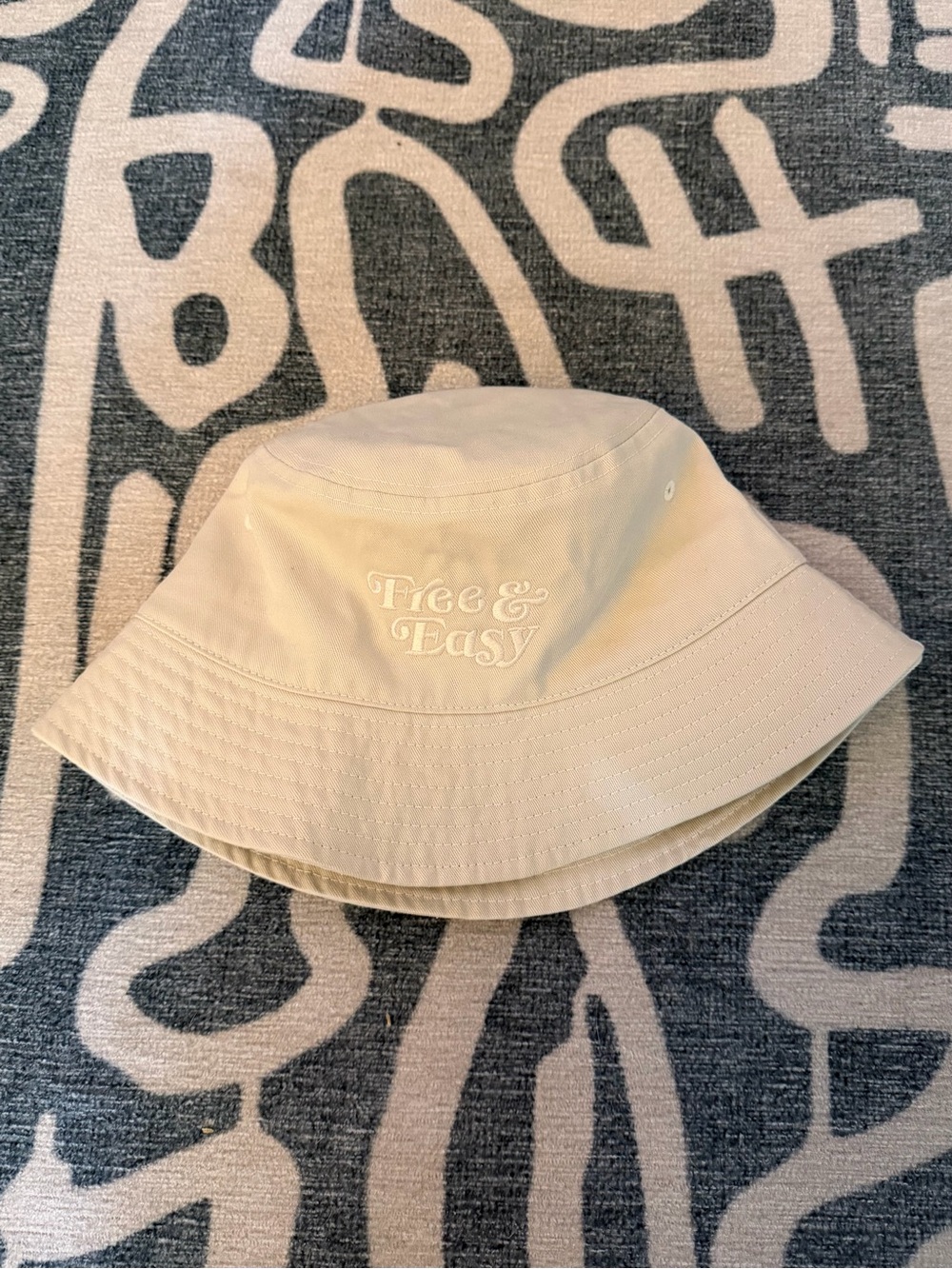 Free & Easy Don’t Trip Embroidered Bucket Hat - Cream